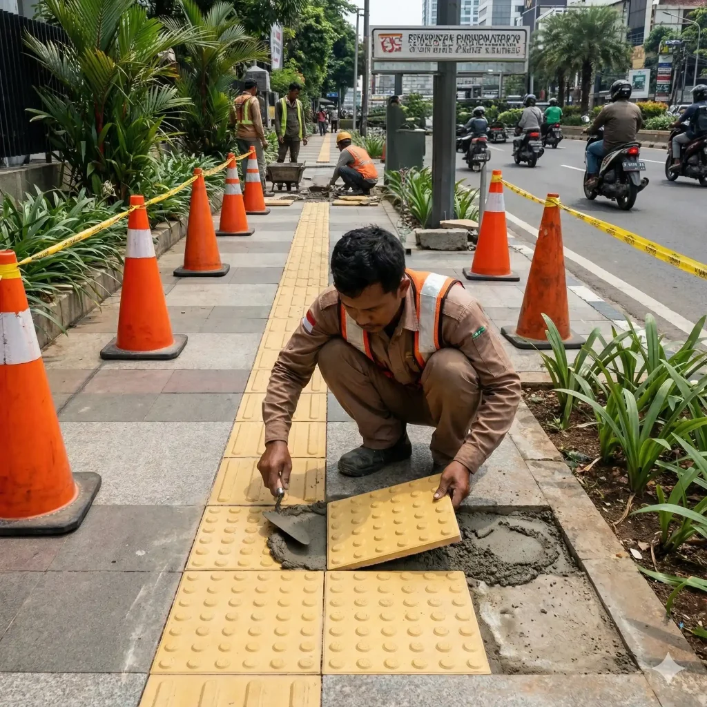 pemasangan tactile